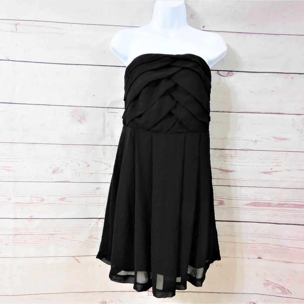 Express Strapless Party Cocktail Dress, Black Sz 8